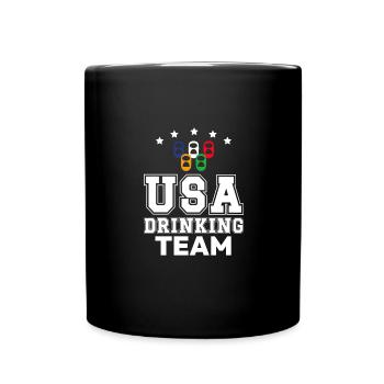 USA Drinking Team Funny Drinking Saying - Full Colour Mug - black - Front