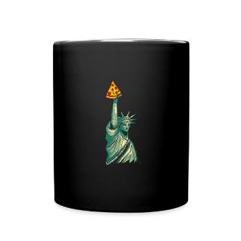 Statue de la Liberté avec torche à pizza Artwork Nouveau - Mug uni - noir - Devant
