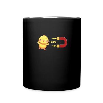 Süßes Küken Mit Magnet: Anziehungskraft Des Kükens - Tasse einfarbig - Schwarz - Vorne