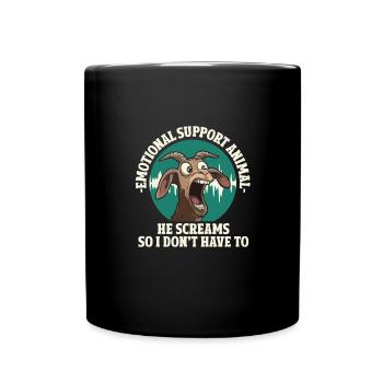 Emotional Support Animal Geiß Schreien - Tasse einfarbig - Schwarz - Vorne