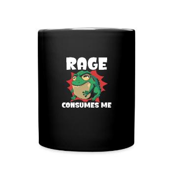 Rage Consumes Me Frosch Humor Cartoon - Tasse einfarbig - Schwarz - Vorne