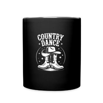 Line Dance Country Dance ist mein Hobby - Tasse einfarbig - Schwarz - Vorne