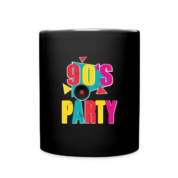 90s Party - Tasse einfarbig - Schwarz - Vorne