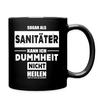 Sanitäter - Dummheit Sedieren - Hoodie - Tasse einfarbig - Schwarz - Rechts