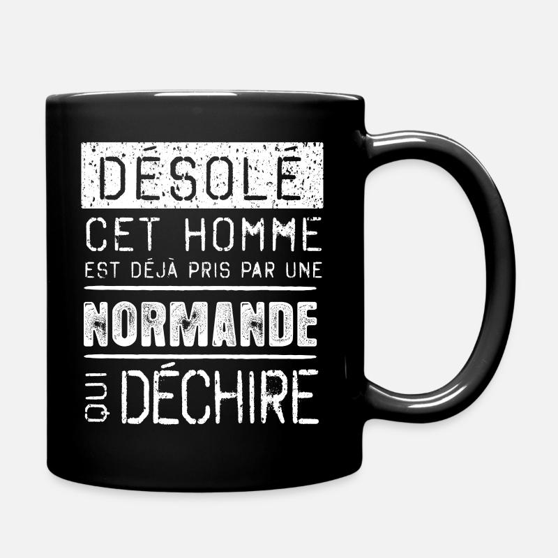 Desole cet homme est pris par une Normande - Mug uni - noir