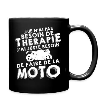 Thérapie - Faire de la moto - Mug uni - noir - Droite