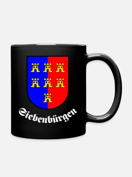 Siebenbürger-Sachsen Wappen "Siebenbürgen" - Tasse einfarbig - Schwarz