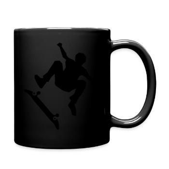 Skateboarder on skateboard - Full Colour Mug - black - Right