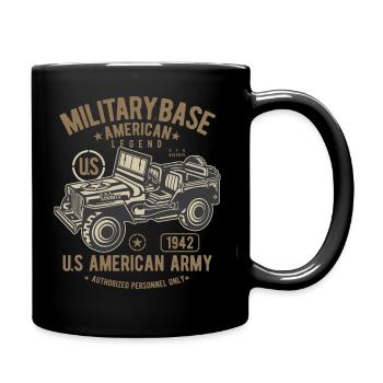 Jeep militaire américaine. Jeep American Army. - Mug uni - noir - Droite