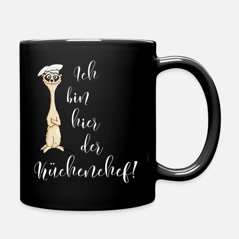 Erdmännchen Küchenchef Koch cool lustiges Geschenk - Tasse einfarbig - Schwarz