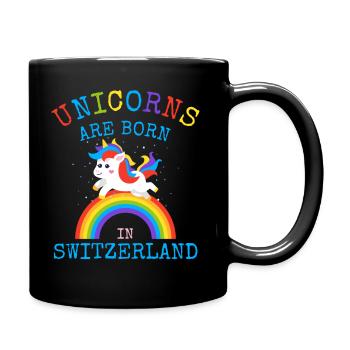 Les licornes sont nées en Suisse.Funny Unicorn Kid - Mug uni - noir - Droite