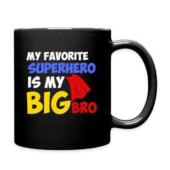 Mon super-héros préféré est mon grand frère - Mug uni - noir - Droite