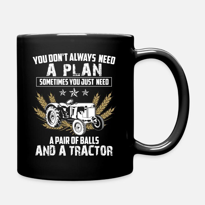 Tractor Shirt · Agriculture · Two Eggs Plan - Full Colour Mug - black