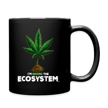 Cannabis Rette das Ökosystem Geschenk Idee - Tasse einfarbig - Schwarz - Rechts