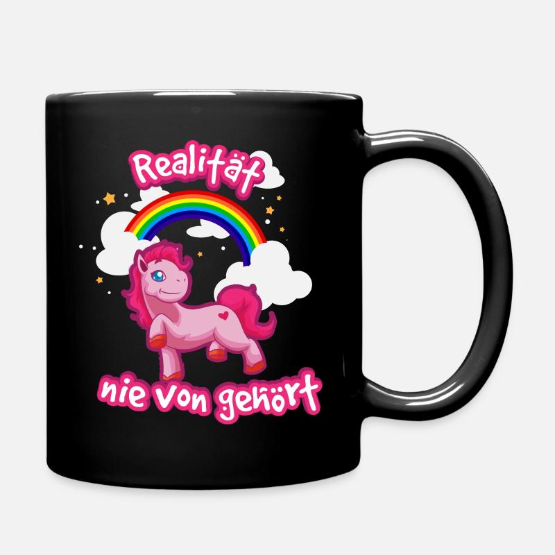 Einhorn Realitaet - Tasse einfarbig - Schwarz