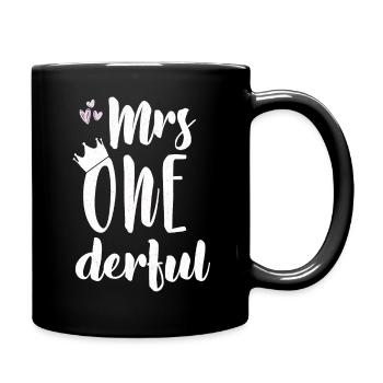 erster Geburtstag Maedchen Geburtstagsgeschenk - Tasse einfarbig - Schwarz - Rechts