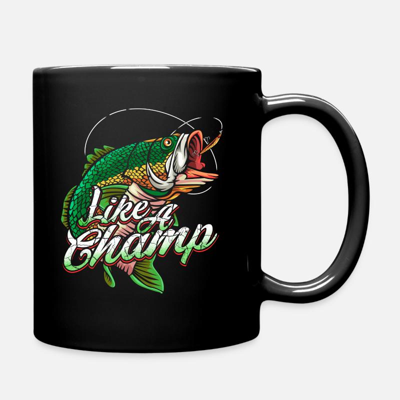 fishing rod - Full Colour Mug - black