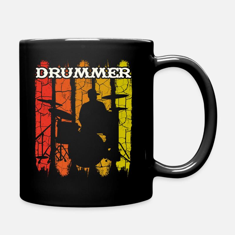 Vintage Retro Schlagzeuger Musiker - Tasse einfarbig - Schwarz