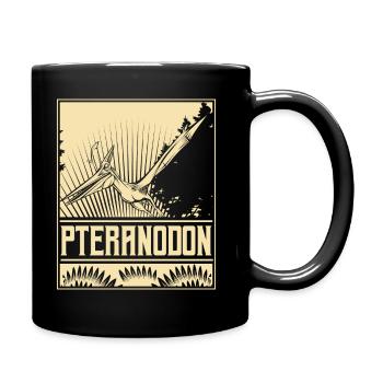 Pteranodon pterodactyl flying dino flying dinosaur - Full Colour Mug - black - Right