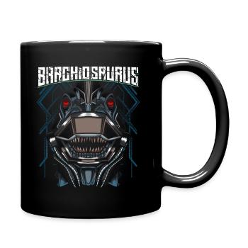 Cyborg Brachiosaurus Dinosaur Scifi - Full Colour Mug - black - Right