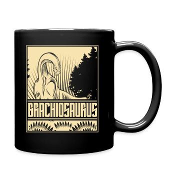 Vintage Brachiosaurus Dino - Full Colour Mug - black - Right