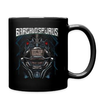 Roboter Dino - Tasse einfarbig - Schwarz - Rechts