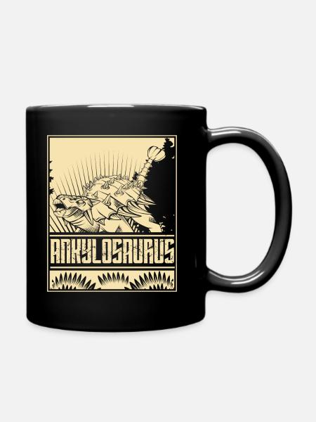 Vintage Ankylosaurus Dino - Full Colour Mug - black