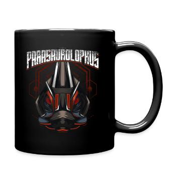 Cyborg Parasaurolophus Dinosaur Scifi - Full Colour Mug - black - Right