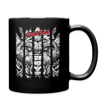Wildschwein Modern Trendy Warzenschwein - Tasse einfarbig - Schwarz - Rechts