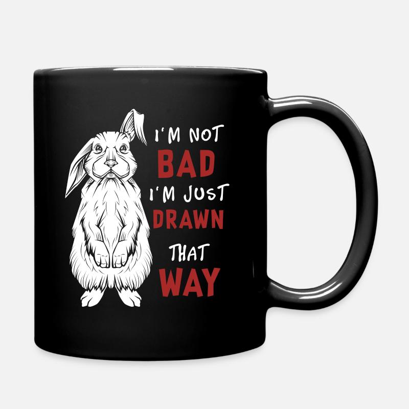 Häschen Spruch - Tasse einfarbig - Schwarz