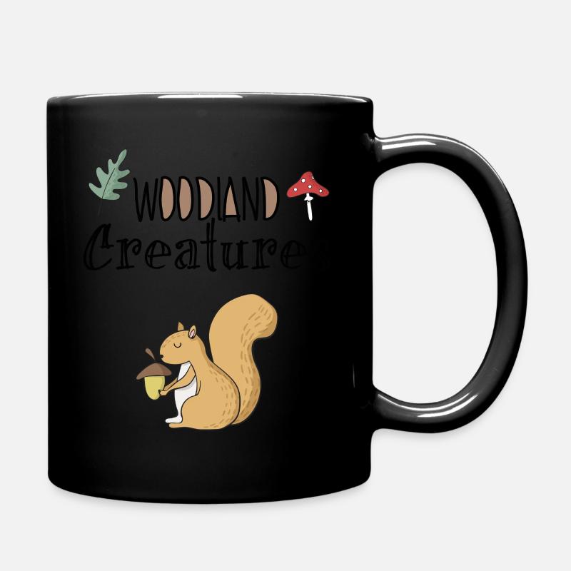 Eichhörnchen Wald Waldbewohner Baum Haselnuss - Tasse einfarbig - Schwarz