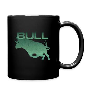 Silhouette de taureau - Mug uni - noir - Droite