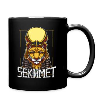 Ägyptische Göttin Sachmet Löwin Mythologie - Tasse einfarbig - Schwarz - Rechts