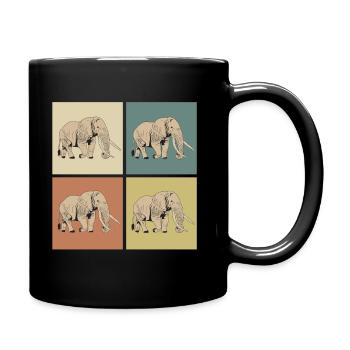 Pop-Art Elefant - Tasse einfarbig - Schwarz - Rechts