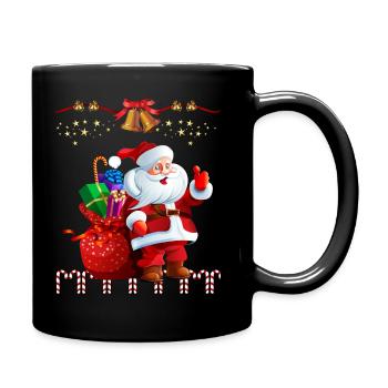 Père Noël avec des cadeaux - Mug uni - noir - Droite
