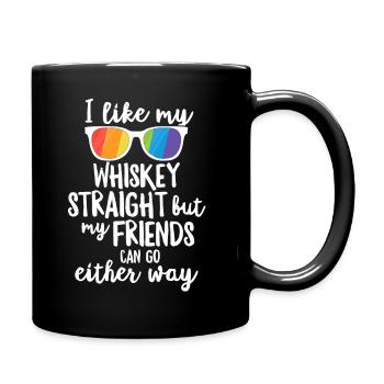 Ich mag mein Whisky-gerades T-Shirt Homosexuelle Lesbe - Tasse einfarbig - Schwarz - Rechts