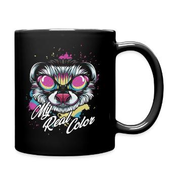 Frettchen - Tasse einfarbig - Schwarz - Rechts