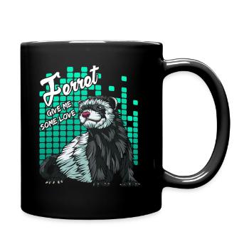 Frettchen - Tasse einfarbig - Schwarz - Rechts