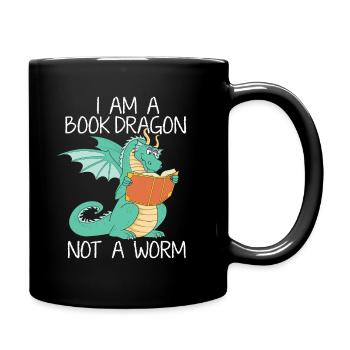 Livre dragon de bibliothèque verme l’ouvrage Lire livre professeur cadeau - Mug uni - noir - Droite