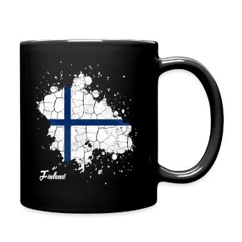 Finnland - Tasse einfarbig - Schwarz - Rechts