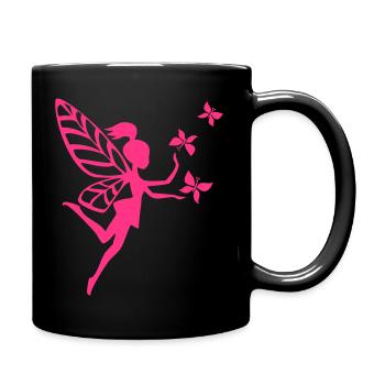 fairy, pixie, butterfly, elves, magic, sorcery - Full Colour Mug - black - Right