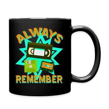 Neunziger Retro Style Tape VHS Diskette Geschenk - Full Colour Mug - black - Right