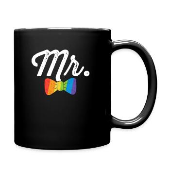 Mr Rainbow Bow Tie Shirt Soirée entre célibataires LGBT - Mug uni - noir - Droite