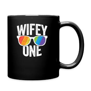 Wifey One Lesbian Pride CHEMISE Couple De Mariée LGBT - Mug uni - noir - Droite