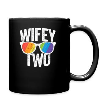 Wifey Two Lesbian Pride CHEMISE Couple de mariée LGBT - Mug uni - noir - Droite