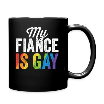 Mon fiancé est chemise gay cadeau de mariage LGBT gay Pride - Mug uni - noir - Droite
