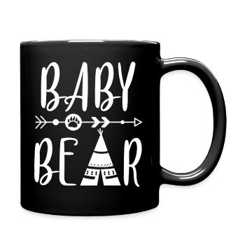 Baby Bear Camping Gift - Full Colour Mug - black - Right
