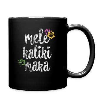Vintage Mele Kalikimaka Christmas TShirt Hawaiian - Full Colour Mug - black - Right
