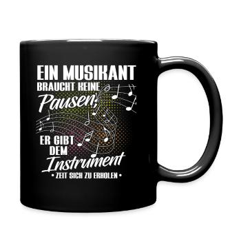 Blasmusik Musikant Geschenk · Pausen - Tasse einfarbig - Schwarz - Rechts