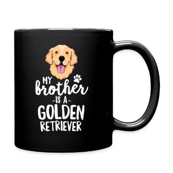 Mein Bruder ist ein Golden Retriever TShirt Kid Dog - Tasse einfarbig - Schwarz - Rechts